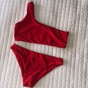 One shoulder bikini set